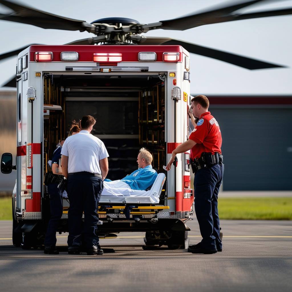 NoEmergency Ground Ambulance picking up a patient-1